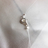 925 Silver Fishing Line Necklace Zircon Pendant Women Necklace