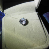 925 Silver Fishing Line Necklace Zircon Pendant Women Necklace