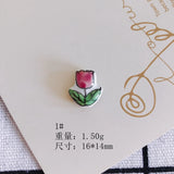 Retro Cartoon Ceramic Flower Rainbow Pendant Necklace
