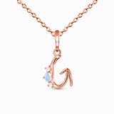 S925 Moonstone 26 Letter Necklace