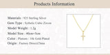 S925 Silver Zircon Cross Collarbone Necklace