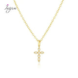 S925 Silver Zircon Cross Collarbone Necklace