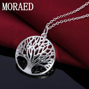 S925 Silver Tree Of Life Pendant Necklace Men Women Gift