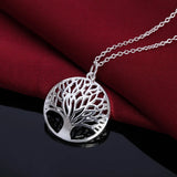 S925 Silver Tree Of Life Pendant Necklace Men Women Gift