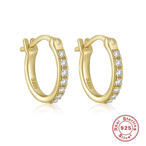 S925 Sterling Silver Earring Zircon Hoop Earrings for Women