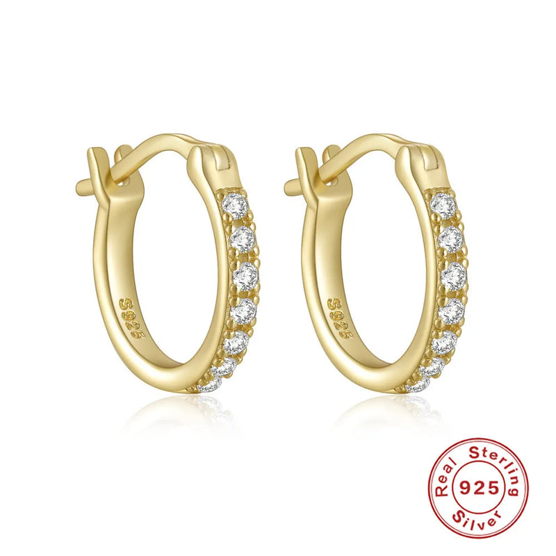 S925 Sterling Silver Earring Zircon Hoop Earrings for Women