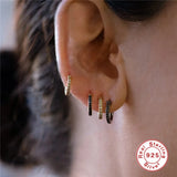 S925 Sterling Silver Earring Zircon Hoop Earrings for Women