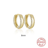 S925 Sterling Silver Earring Double-row Zircon Fine Jewelry