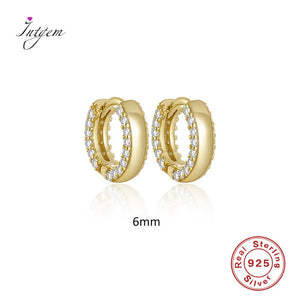 S925 Sterling Silver Earring Double-row Zircon Fine Jewelry