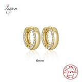 S925 Sterling Silver Earring Double-row Zircon Fine Jewelry
