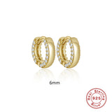 S925 Sterling Silver Earring Double-row Zircon Fine Jewelry