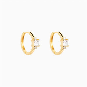 S925 Silver Earrings Wind Circle Zircon Jewelry