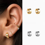 S925 Silver Earrings Wind Circle Zircon Jewelry