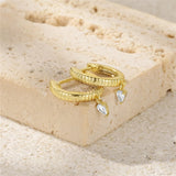 S925 Sterling Silver Zircon Water Drop Ear Buckles