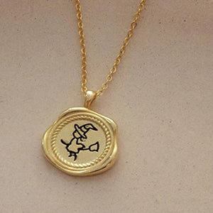 S925 Sterling Silver Witch Pendant Necklace for Women