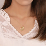 S925 Sterling Silver Hollow Round Pendant Necklace Women Jewelry