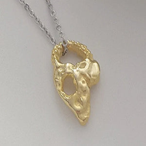 S925 Sterling Silver Necklace Irregular Hollow Pendant Gold-plated Clavicle