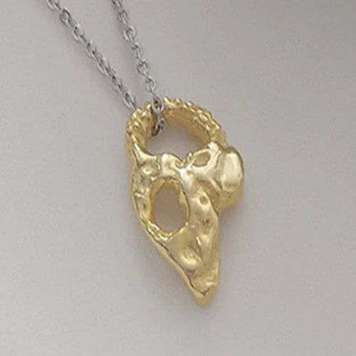 S925 Sterling Silver Necklace Irregular Hollow Pendant Gold-plated Clavicle