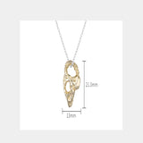 S925 Sterling Silver Necklace Irregular Hollow Pendant Gold-plated Clavicle