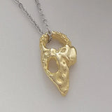 S925 Sterling Silver Necklace Irregular Hollow Pendant Gold-plated Clavicle