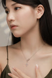 S925 Sterling Silver Zircon Cross Pendant Necklaces Women Jewelry