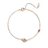 S925 Sterling Silver Diamond Bracelet Rose Plated Women