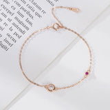 S925 Sterling Silver Diamond Bracelet Rose Plated Women