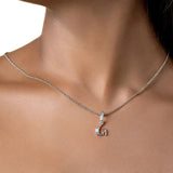 S925 Letter G Moonstone Charm Necklace Women's Niche Jewelry