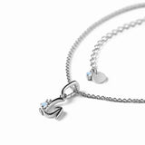 S925 Letter G Moonstone Charm Necklace Women's Niche Jewelry