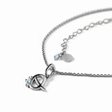 S925 Silver Letter Q Moonstone Necklace Women's Jewelry