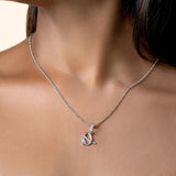 S925 Silver Letter Q Moonstone Necklace Women's Jewelry