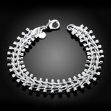 925 Silver Chain Link Bracelet Unisex Jewelry