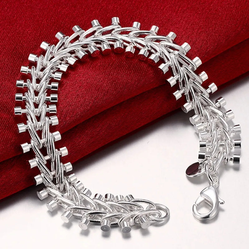 925 Silver Chain Link Bracelet Unisex Jewelry