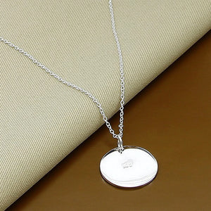 925 Silver Necklace Round Pendant Jewelry for Men Women