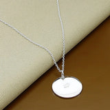 925 Silver Necklace Round Pendant Jewelry for Men Women
