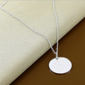 925 Silver Necklace Round Pendant Jewelry for Men Women