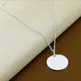 925 Silver Necklace Round Pendant Jewelry for Men Women