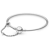 Silver Bracelet Ladies Charm Chain Snake Heart Shape DIY Jewelry