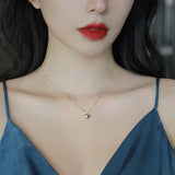 Peach Heart Necklace Summer OL High-end Luxuy Lady