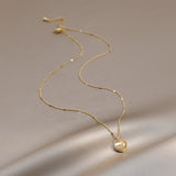 Peach Heart Necklace Summer OL High-end Luxuy Lady