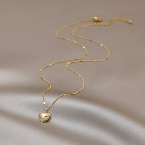 Peach Heart Necklace Summer OL High-end Luxuy Lady