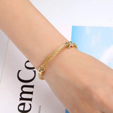 Stainless Steel Classic Cross Buckle Wire Bracelet For Woman Bangle