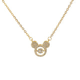 Stainless Steel Mouse Necklace with Cubic Zircon Pendant