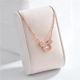 Stainless Steel Mouse Necklace with Cubic Zircon Pendant