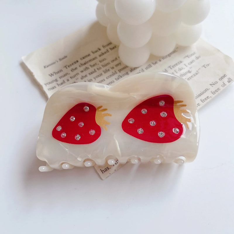 Fruit Hair Clip Set of 3, Strawberry, Tomato, Lemon
