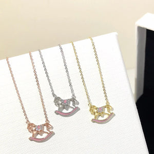Sterling Silver 925 Animal Pony Necklace Daily Wear Women's Birthday Party