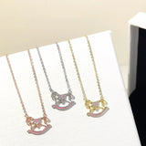 Sterling Silver 925 Animal Pony Necklace Daily Wear Women's Birthday Party