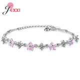 Sterling Silver Flower Pattern Bracelets Real 925 For Women