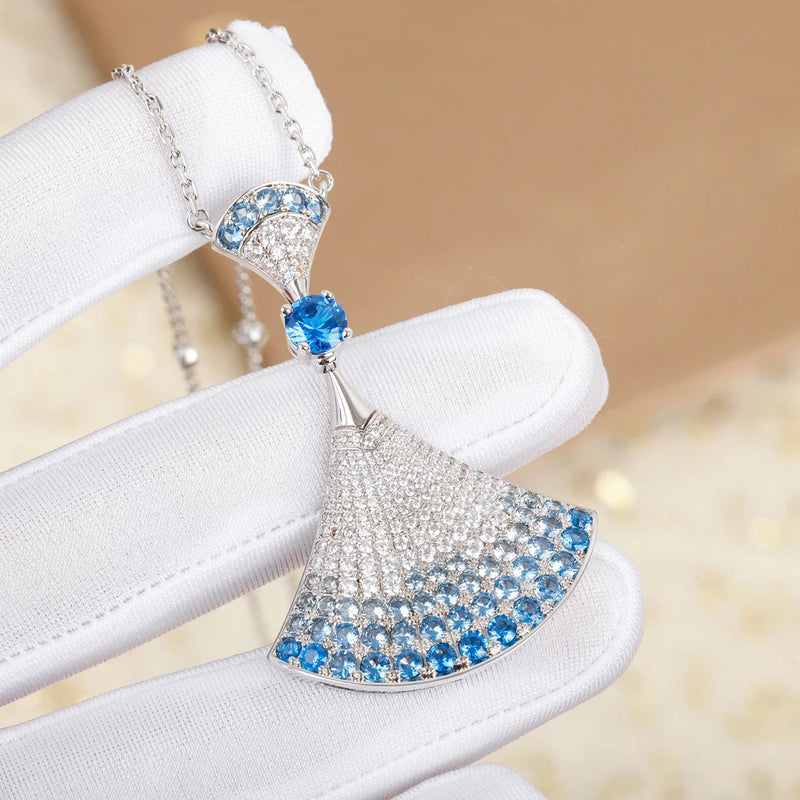 Sterling Silver Skirt Necklace Classic Spot Collar Chain Women's Gift