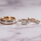 Sparkling Zircon Wedding Wine Ring Set